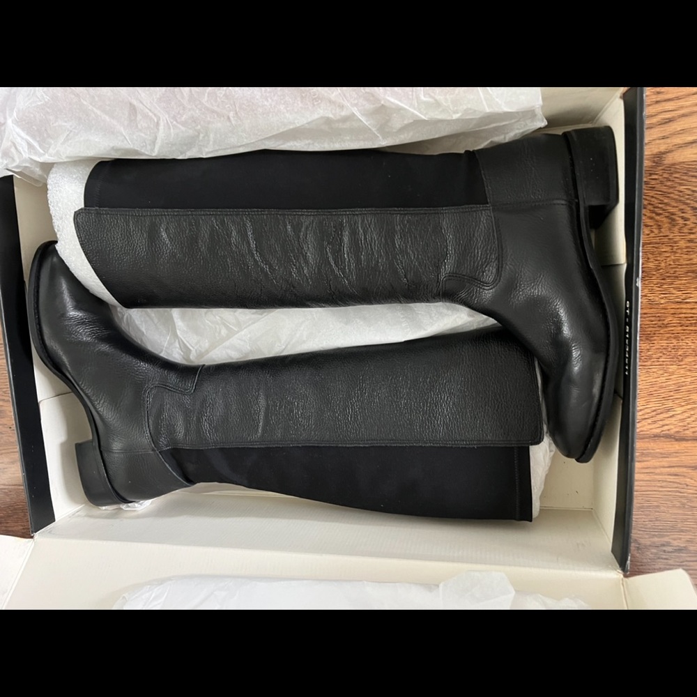 Talbots black womens Tish leather pull on boots